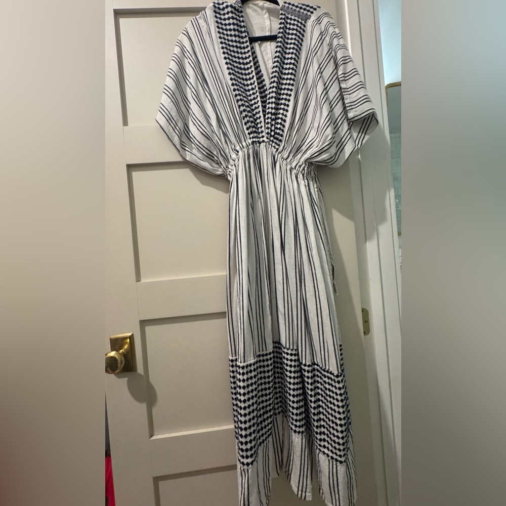 LemLem Hiwot Plunge Neck Dress